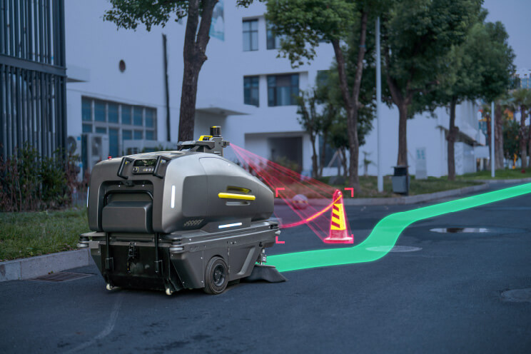 AI130 commercial patrol-and-sweep robot